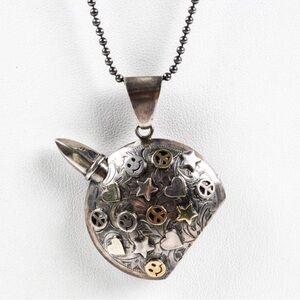 🌟Jasper Designer 925 Sterling Silver & Yellow Gold Star Perfume Bottle Necklace